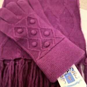 Portolano Knit Scarf and Glove Set - NEW